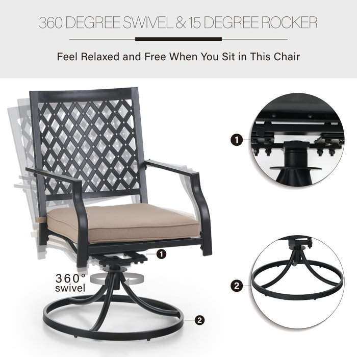 Lark Manor Mcgahan Swivel Patio Dining Armchair with Cushion & Reviews